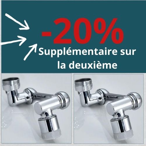 Robinet Magic pivotant à 1080° INOX avec filtre anti-éclaboussures