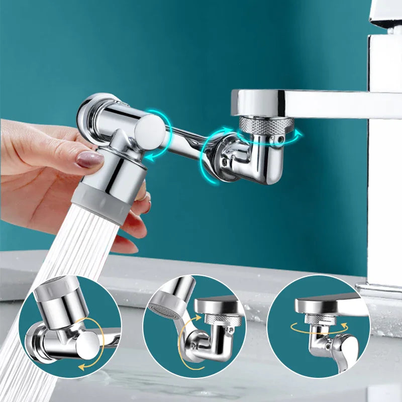 Robinet Magic pivotant à 1080° INOX avec filtre anti-éclaboussures