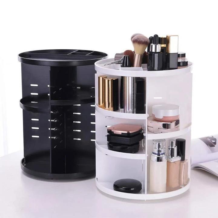 multifunctional storage box for rotary cosmetic organizer