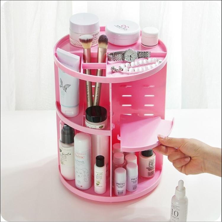 multifunctional storage box for rotary cosmetic organizer