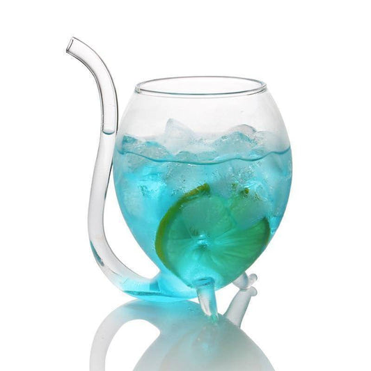 glass with straw tube