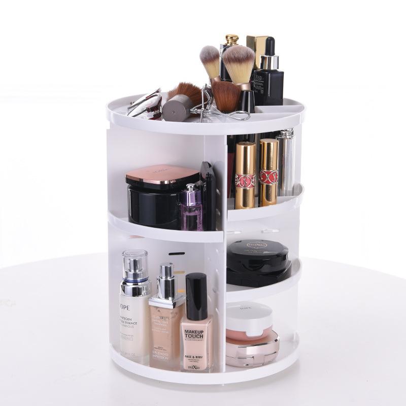 multifunctional storage box for rotary cosmetic organizer