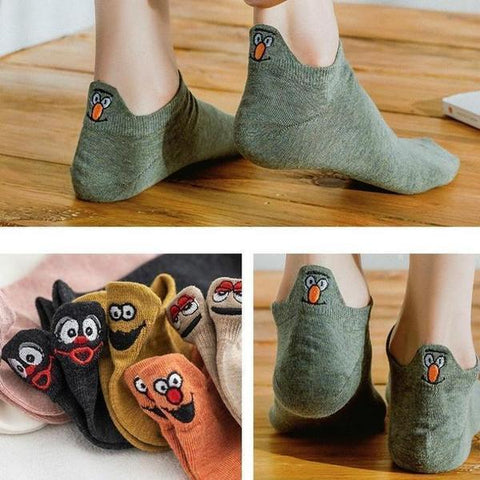 socks for women embroidery cartoons