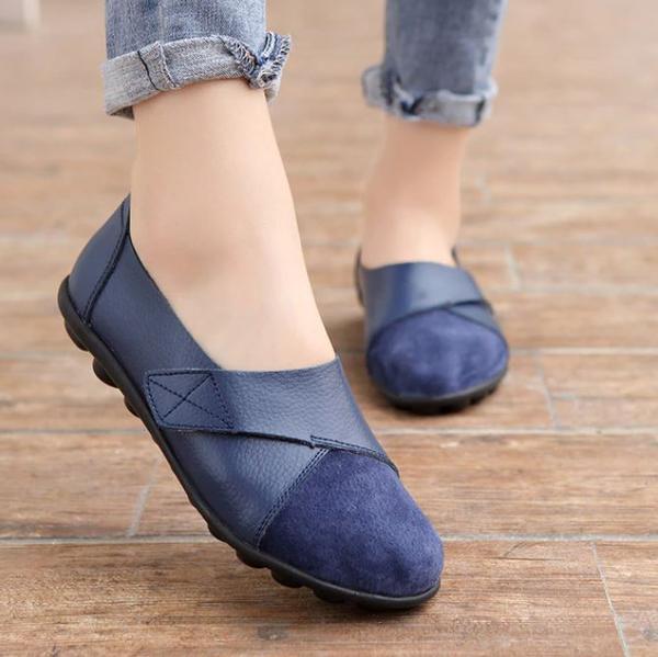 orthopedic leather moccasins