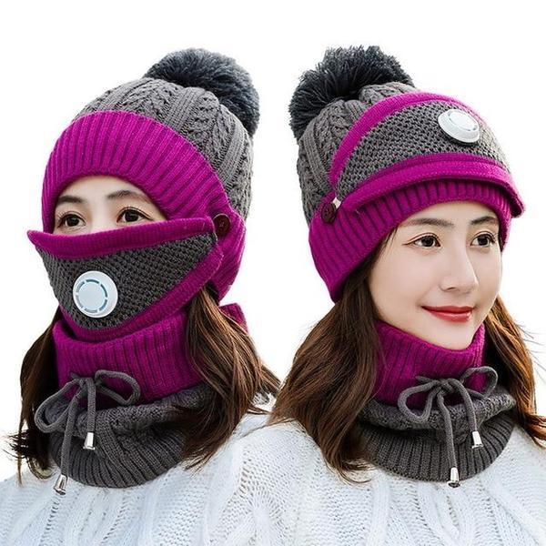winter bonnet scarf set