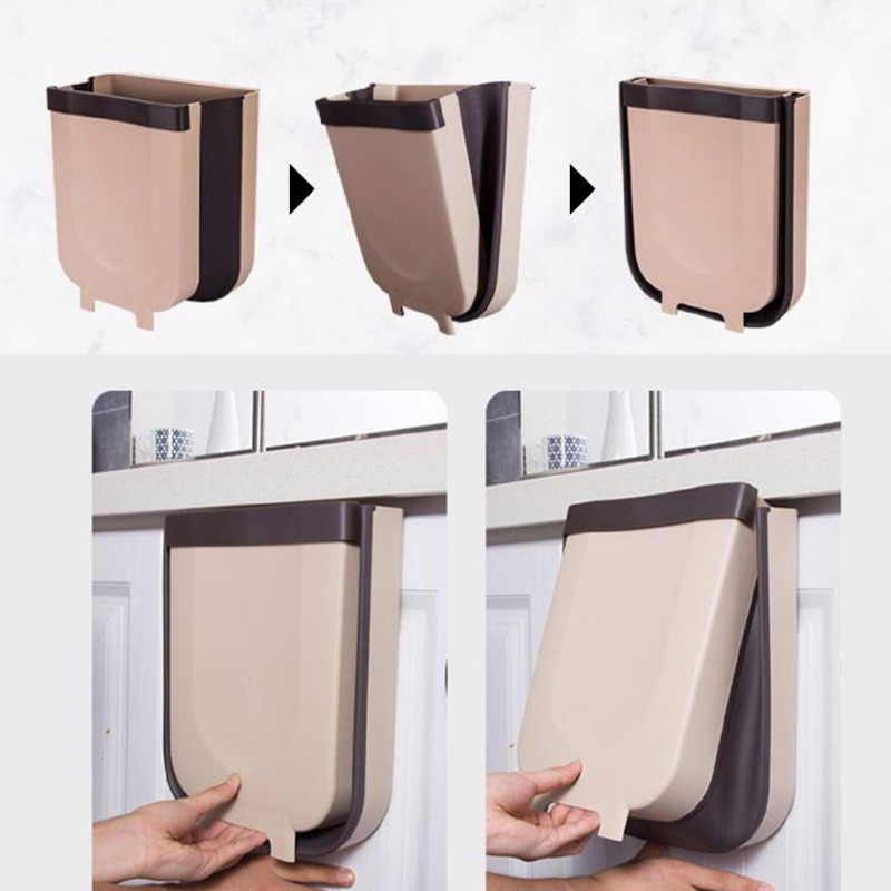 foldable under sink hanging garbage can