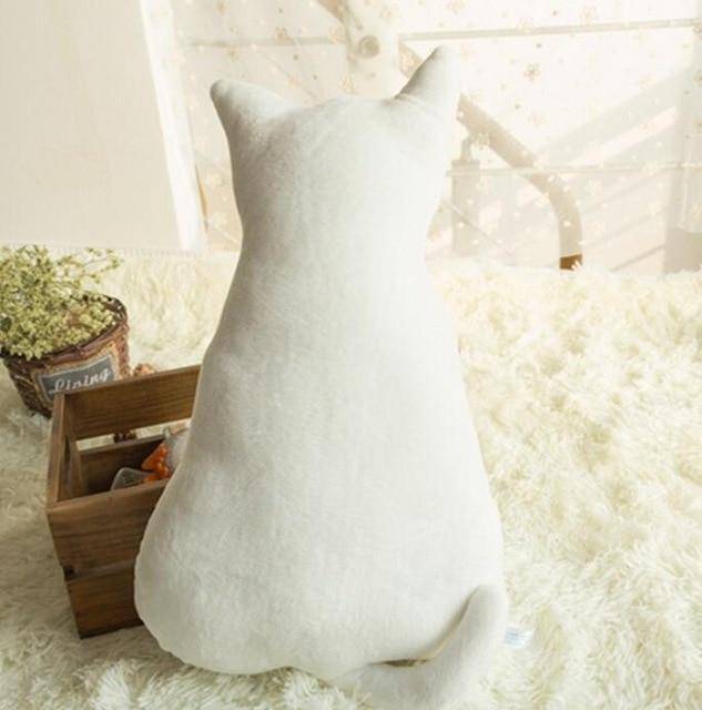 soft and comfortable plush pillow in the shape of a cat