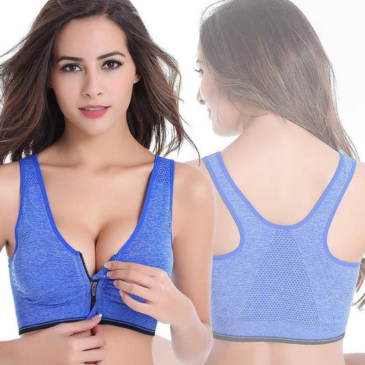 zipped sports bra