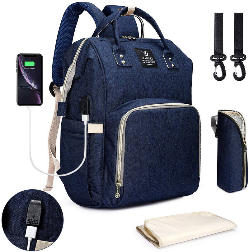 backpack diaper storage and usb connection