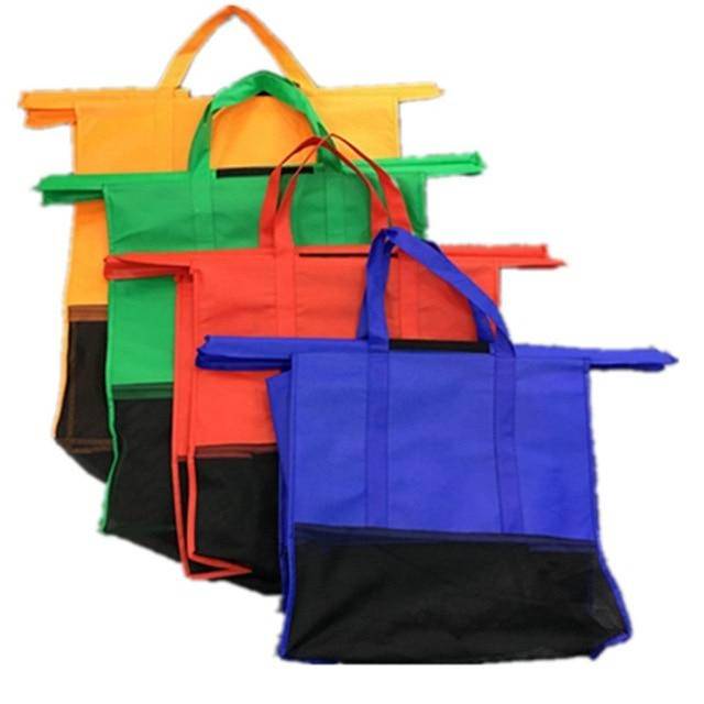 4 color shopping cart storage bags