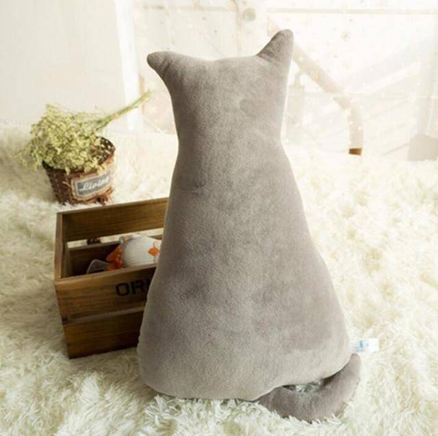 soft and comfortable plush cat pillow
